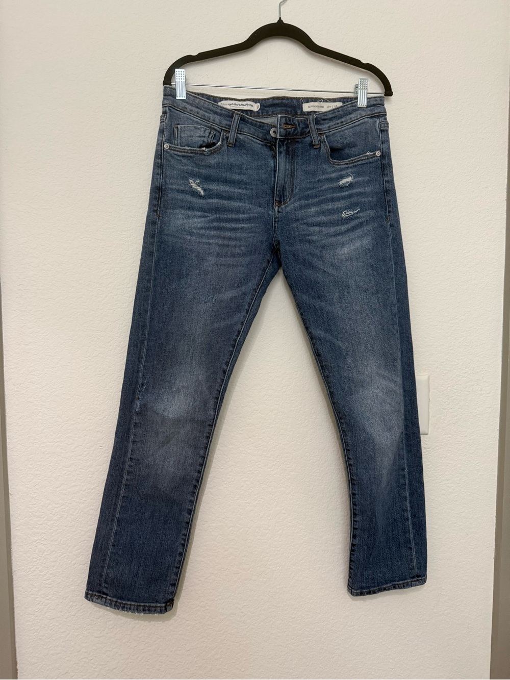 Pilcro and the Letterpress Medium-Dark Blue Slim Boyfriend Straight Jeans